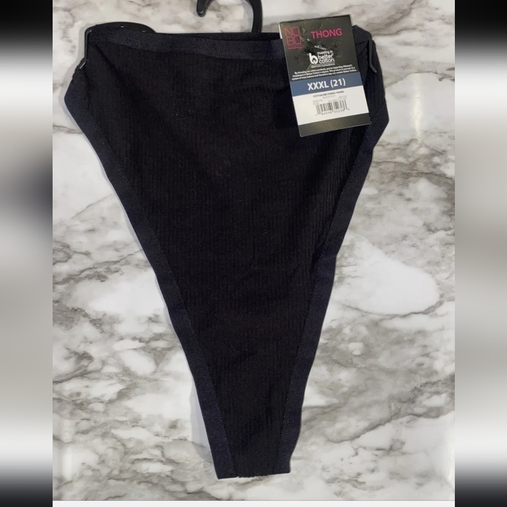 No Boundaries 2 Ribbed & 2 Micro Panty Set of 3 Black XXL 19